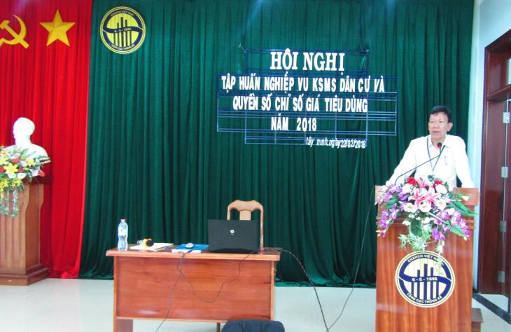 Cục Thống kê tỉnh Tây Ninh tổ chức Hội nghị tập huấn nghiệp vụ KSMS dân cư và quyền số chỉ số giá tiêu dùng năm 2018.
