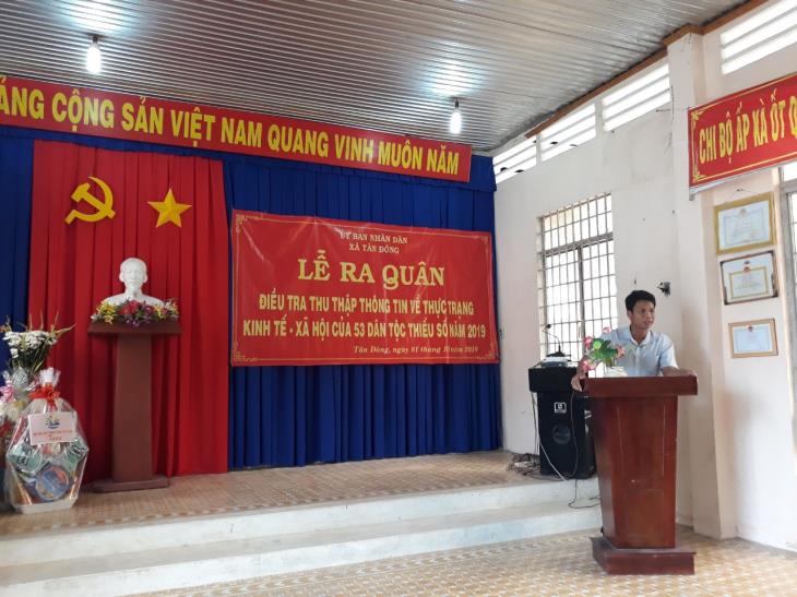 Lễ ra quân Điều tra thực trạng kinh tế - xã hội của 53 dân tộc thiểu số năm 2019 tại xã Tân Đông, huyện Tân Châu 